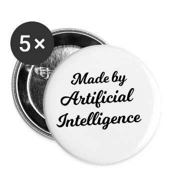 Fabriqué par intelligence artificielle - Lot de 5 grands badges (56 mm) - blanc - Devant