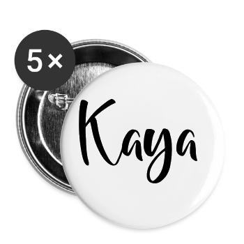 Vorname Kaya - Buttons groß 56 mm (5er Pack) - Weiß - Vorne