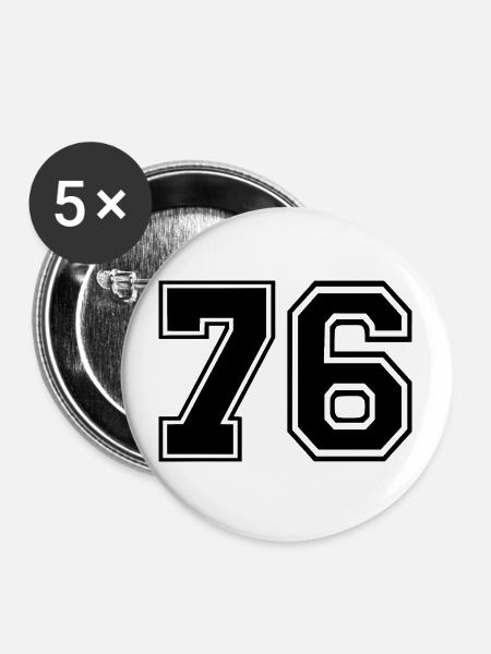 76 - Buttons groß 56 mm (5er Pack) - Weiß