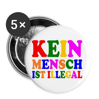 Kein mensch ist illegal - Buttons groß 56 mm (5er Pack) - Weiß - Vorne