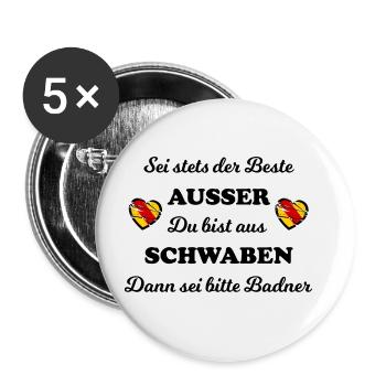 Die Guten aus dem Badnerlande - Buttons groß 56 mm (5er Pack) - Weiß - Vorne