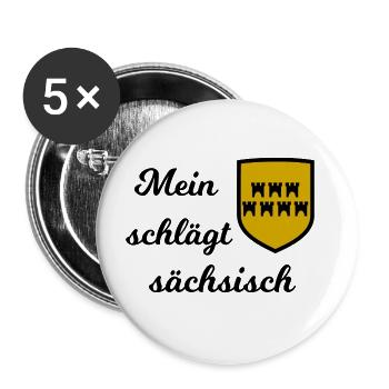 Mein liebes Sachsen - Buttons groß 56 mm (5er Pack) - Weiß - Vorne