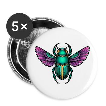 Skarabäus Neo Traditional - Buttons groß 56 mm (5er Pack) - Weiß - Vorne