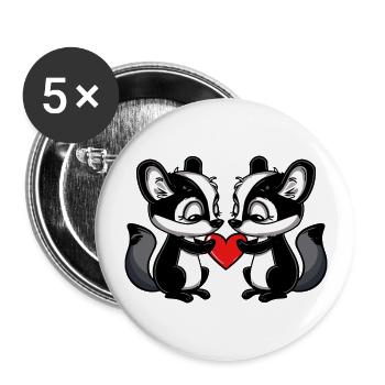 Skunk Couple Valentine's Day - Buttons large 2.2''/56 mm (5-pack) - white - Front