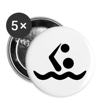 water polo - Buttons large 2.2''/56 mm (5-pack) - white - Front