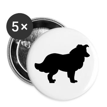 collie - Buttons large 2.2''/56 mm (5-pack) - white - Front