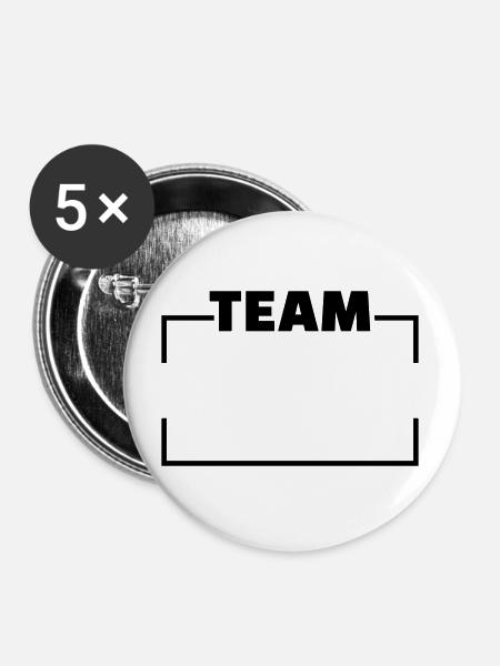 Team - Buttons groß 56 mm (5er Pack) - Weiß