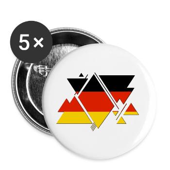 Deutschland Germany Flagge Flag - Buttons groß 56 mm (5er Pack) - Weiß - Vorne