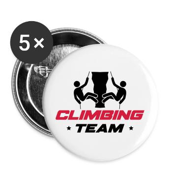 Bergsteiger Klettern - Buttons groß 56 mm (5er Pack) - Weiß - Vorne
