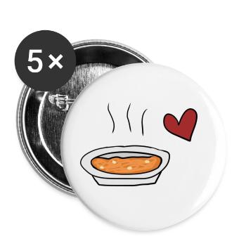 Suppe rotes - Buttons groß 56 mm (5er Pack) - Weiß - Vorne