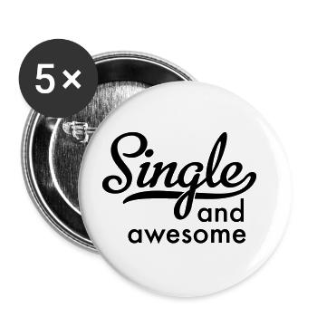 single and awesome - Buttons large 2.2''/56 mm (5-pack) - white - Front