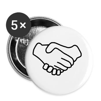 Emoji Main Donner Sketch Noir - Lot de 5 grands badges (56 mm) - blanc - Devant