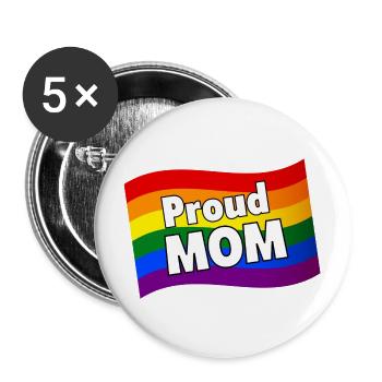 PFLAG Fière maman d’un fils gay fille lesbienne LGBTQ - Lot de 5 grands badges (56 mm) - blanc - Devant
