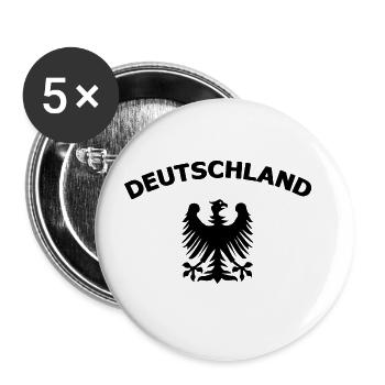 Fan von Deutschland - Buttons groß 56 mm (5er Pack) - Weiß - Vorne