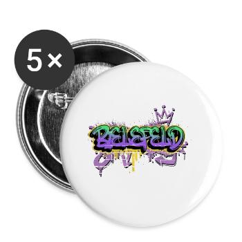 Bielefeld Deutschland Stadt Graffiti Spray Sprayer - Buttons groß 56 mm (5er Pack) - Weiß - Vorne