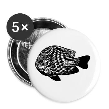 Vintage Preußenfisch - Preußenfisch Fan - Buttons large 2.2''/56 mm (5-pack) - white - Front