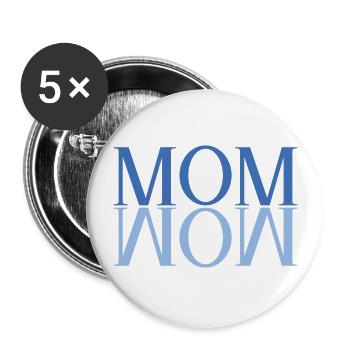 Mom Wow - Mom Mother Mother's Day Gift Idea - Buttons large 2.2''/56 mm (5-pack) - white - Front