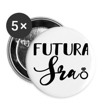 Futura Sra. Engagement Party Bridal Shower Wedding - Buttons large 2.2''/56 mm (5-pack) - white - Front