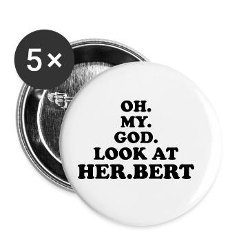 oh my god look at Herbert - Buttons large 2.2''/56 mm (5-pack) - white - Front