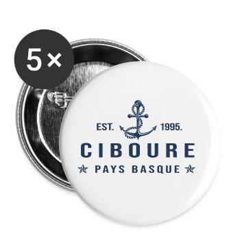 Ciboure cadeau cool ciboure pays basque - Lot de 5 grands badges (56 mm) - blanc - Devant