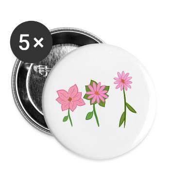 Symbole des Trois Fleurs - Lot de 5 grands badges (56 mm) - blanc - Devant