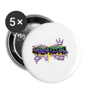 Football américain Graffiti Spray Pulvérisateur Sports - Lot de 5 grands badges (56 mm) - blanc - Devant