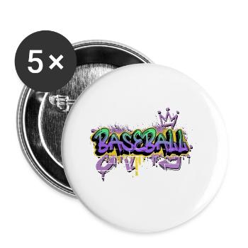 Baseball Graffiti Sprayer Baseball Player Sports - Buttons large 2.2''/56 mm (5-pack) - white - Front