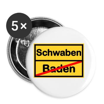 Daheim in Schwaben - Buttons groß 56 mm (5er Pack) - Weiß - Vorne