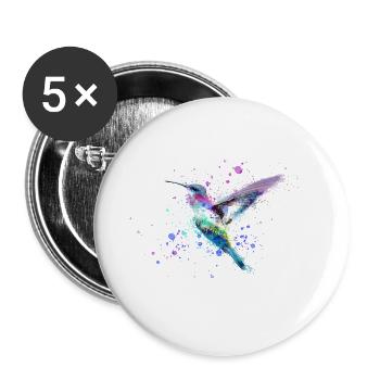 hummingbird, graffiti, painting, watercolor, bird, colorful - Buttons large 2.2''/56 mm (5-pack) - white - Front