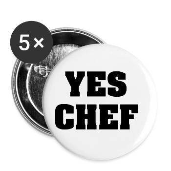 Yes chef - Buttons large 2.2''/56 mm (5-pack) - white - Front
