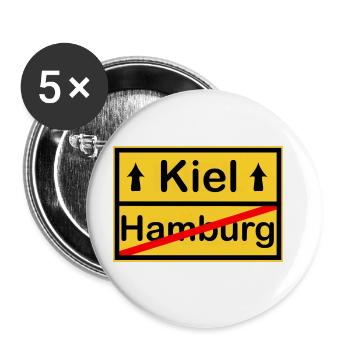 La ville de Kiel - Lot de 5 grands badges (56 mm) - blanc - Devant