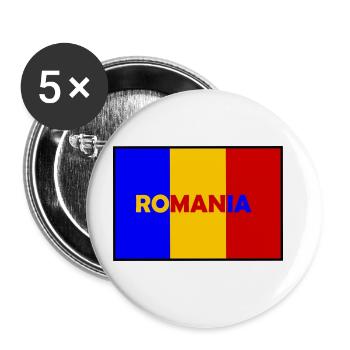 The Europe Country Romania - Buttons large 2.2''/56 mm (5-pack) - white - Front