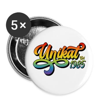 Unikat Est. 1985 - Buttons groß 56 mm (5er Pack) - Weiß - Vorne
