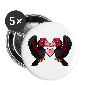Harpyie Paar Verliebt Adler Tier Valentinstag - Buttons groß 56 mm (5er Pack) - Weiß - Vorne