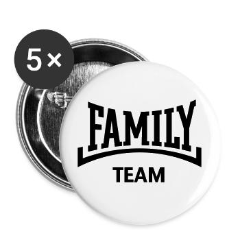 Family Team (Concave / Black) - Buttons large 2.2''/56 mm (5-pack) - white - Front