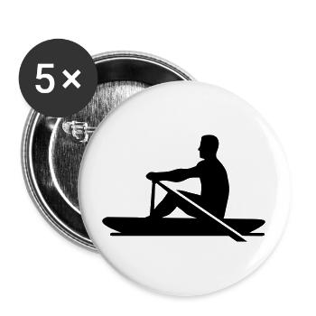 Rudern - Buttons groß 56 mm (5er Pack) - Weiß - Vorne