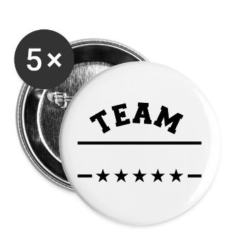 Team - Buttons groß 56 mm (5er Pack) - Weiß - Vorne