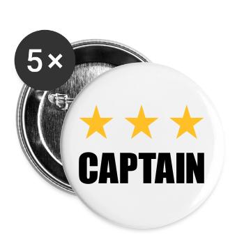 Captain (drei Sterne) - Buttons groß 56 mm (5er Pack) - Weiß - Vorne