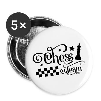chess team - Lot de 5 grands badges (56 mm) - blanc - Devant