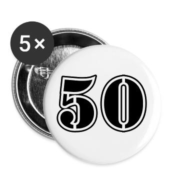 50 number symbol - Buttons large 2.2''/56 mm (5-pack) - white - Front