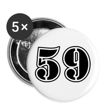 59 Number Symbol - Buttons large 2.2''/56 mm (5-pack) - white - Front