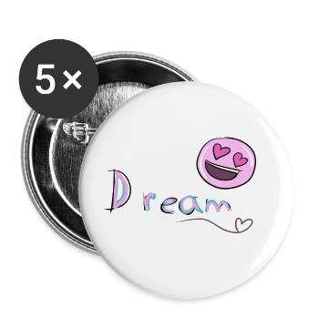 Dreamer's dream - Buttons large 2.2''/56 mm (5-pack) - white - Front