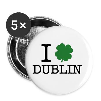 I Love Dublin - Buttons large 2.2''/56 mm (5-pack) - white - Front