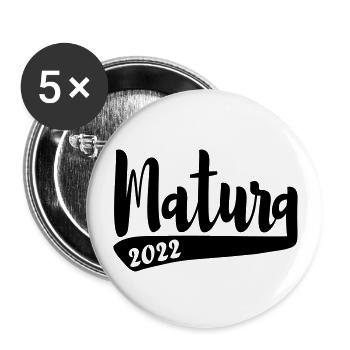 Abschluss Matura 2022 schlicht Ak 22 - Buttons groß 56 mm (5er Pack) - Weiß - Vorne