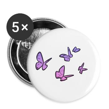 rosa schmetterlinge lila symbol schmetterling - Buttons groß 56 mm (5er Pack) - Weiß - Vorne