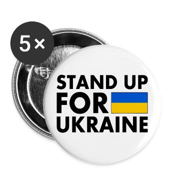 Stand up for ukraine - Buttons groß 56 mm (5er Pack) - Weiß - Vorne