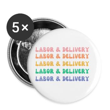 Labor and delivery nurse - Buttons large 2.2''/56 mm (5-pack) - white - Front