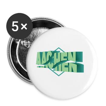 Aachen Germany City 3D Font Skyline - Buttons large 2.2''/56 mm (5-pack) - white - Front