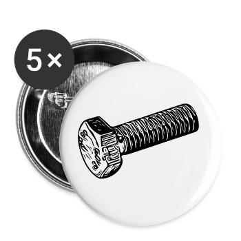 Werkstattzubehör Ersatzteil Schraube - Buttons groß 56 mm (5er Pack) - Weiß - Vorne
