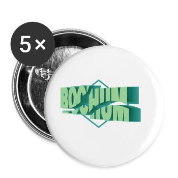 Bochum Germany City 3D Font Skyline - Buttons large 2.2''/56 mm (5-pack) - white - Front